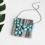 Skye Turquoise Teardrop Cluster Statement Necklace
